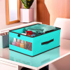 Storage Box | Wardrobe Organizer | Foldable Storage Organizer with Transparent Window | Drawer Box | Closet Organizer for Saree, Shirts, Blankets & Books | Reliance Green