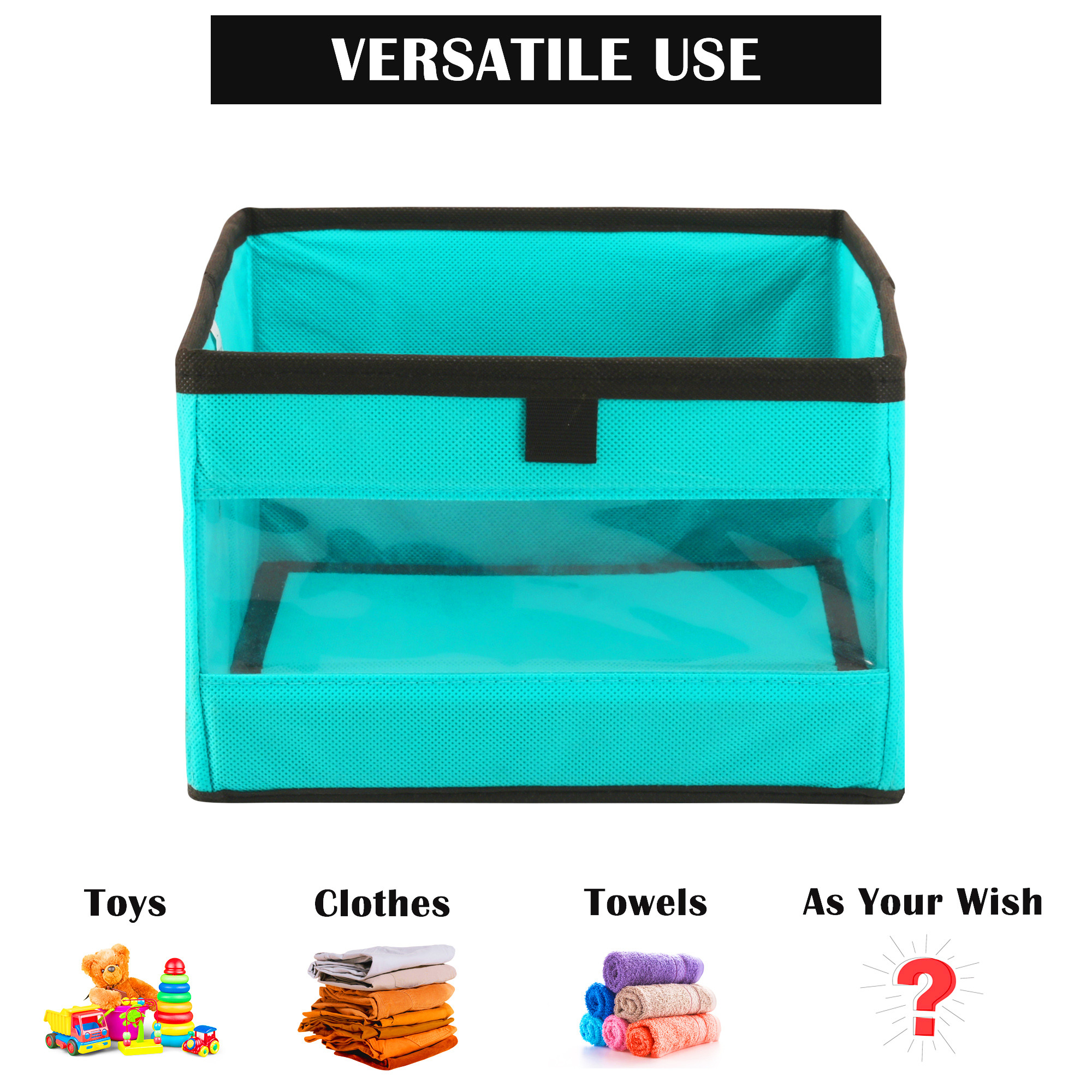Kuber Industries Storage Box  Wardrobe Organizer  Foldable Storage Organizer with Transparent Window  Drawer Box  Closet Organizer for Saree Shirts Blankets  Books  Reliance Green