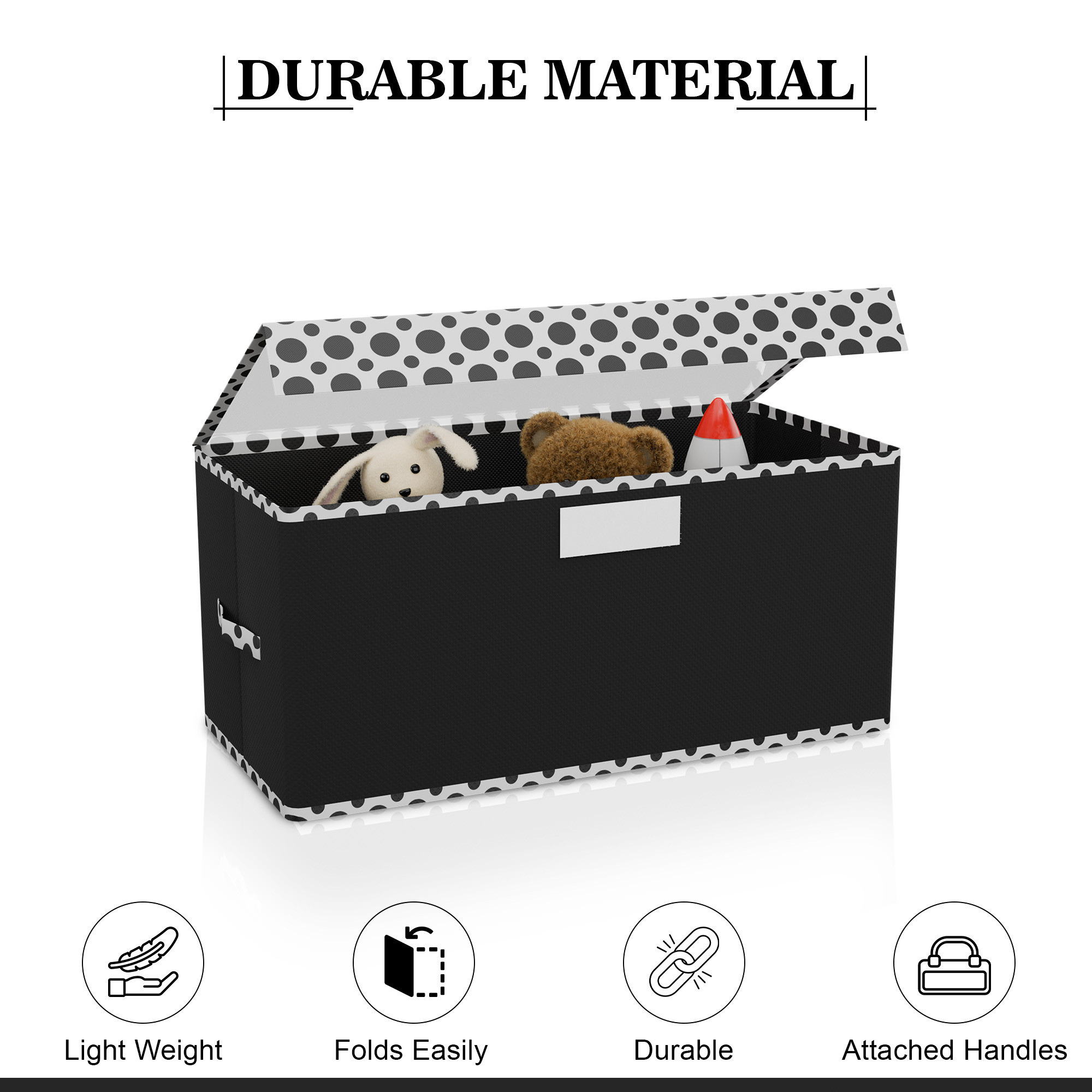 Kuber Industries Storage Box for Wardrobe with Transparent Lid  Closet Organizers  Baby Clothes Organizer  Foldable Dress Organizer Boxes  Polka Dot Cupboard Drawer Organiser  Small  White