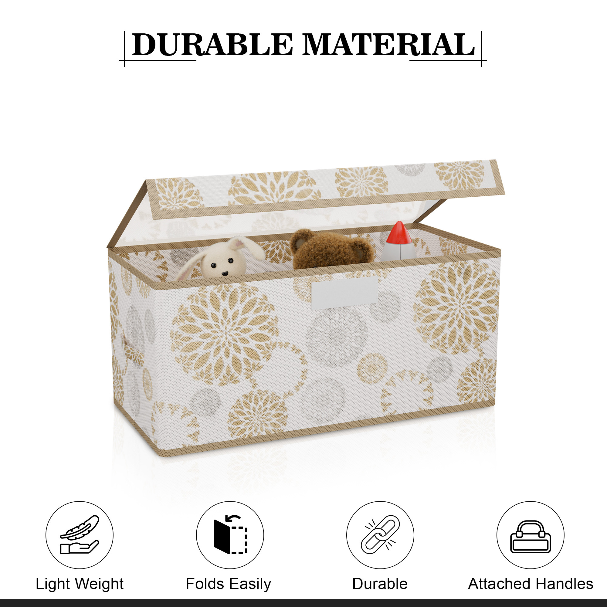 Kuber Industries Storage Box with Transparent Lid  Closet Organizers for Toys  Book Storage  Foldable Almirah Dress Organizer Boxes  CupboardWardrobe Drawer Organiser   - Gola  White