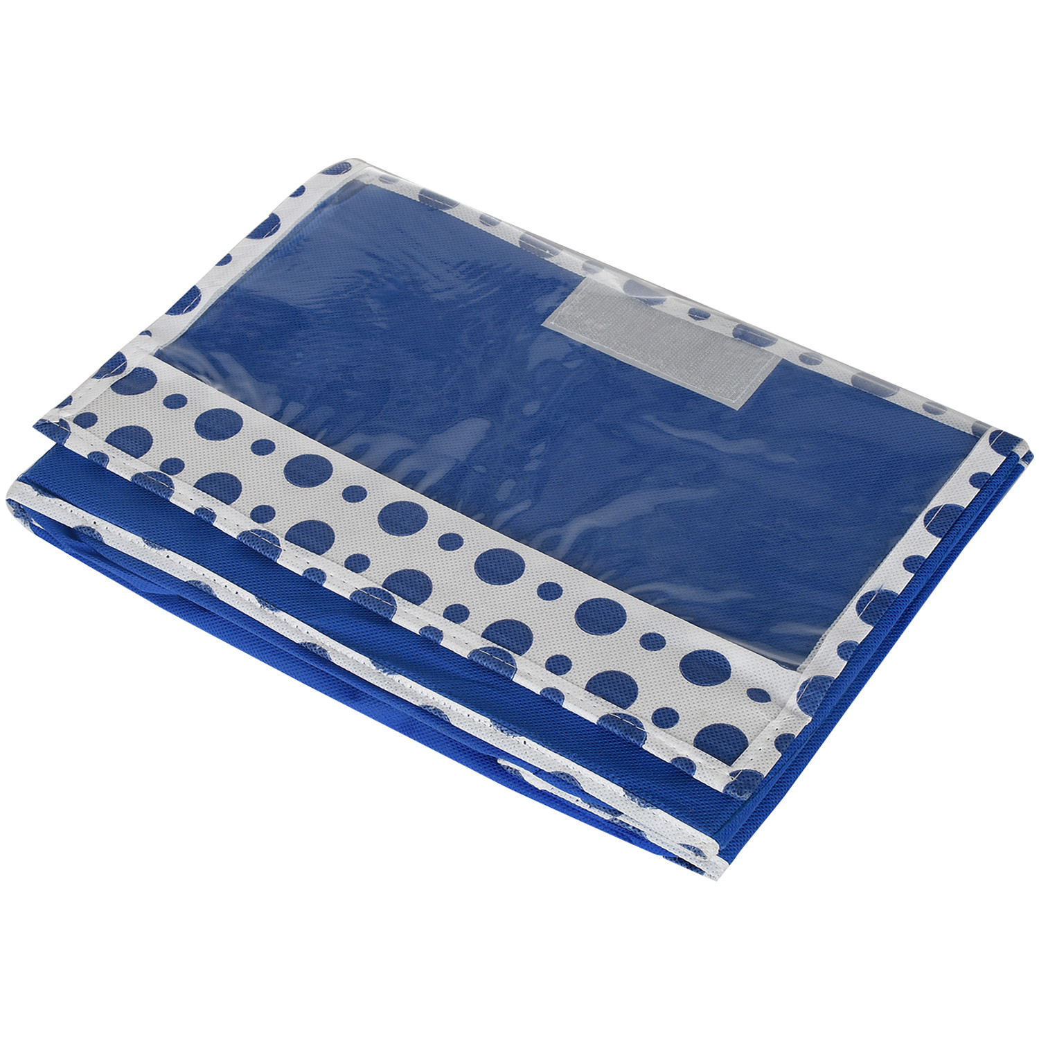 Kuber Industries Storage Box|Non-Woven Small|Medium|Large Foldable Storage Box for Toys|Cloths with Transparent Lid & Handle|Pack of 3 (Blue)