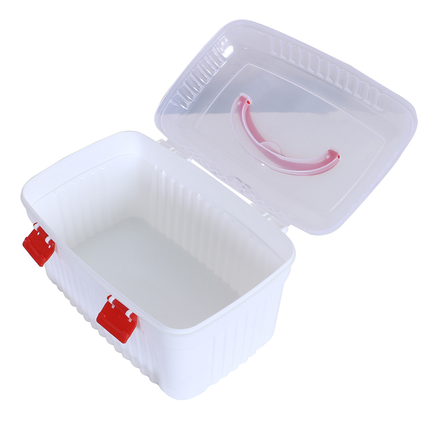Kuber Industries Storage Box|Portable Plastic Box for Home|First Aid Box|Travel Medicine Organzier Box (White)