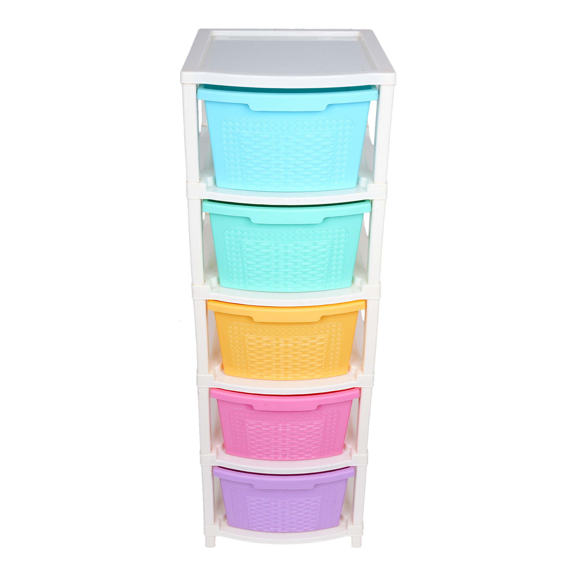 Kuber Industries Storage Drawer Rack | Plastic Modular Drawer Rack for office | Storage Rack for School | Storage Rack for Toys | Drawers Boxes Storage Rack for Home | 5-Tier | Multicolor