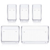Storage Organizer Set | Kitchen Organizer | Makeup Organizer Tray Set | Desk Drawer Divider Tray | Multi-Purpose Organizer Set | Stationery Organizer | 5 Piece Set | Transparent