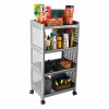 Storage Rack with Wheels | 4-Shelf Storage Organizer Rack | Multipurpose Storage Trolley Rack for Kitchen-Home-office | Vegetable Storage Trolley | Gray
