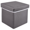 Kuber Industries Storage Stool|Foldable Storage Box|MDF Wooden Sitting Stool|Stool For Living Room|Sitting Storage Box|Storage Box For Toys (Gray)