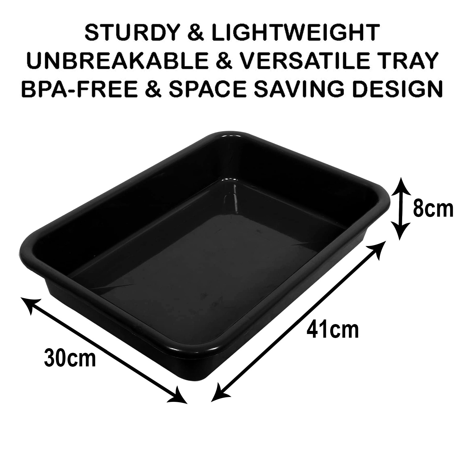 Kuber Industries Storage Tray | Versatile Plastic Stationery Tray for Desk | Tray for Kitchen Counter | File | Document Storage Tray for office Use | Exel Tray Large | Black