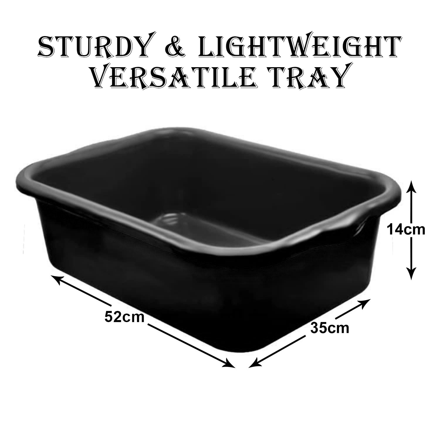 Kuber Industries Storage Tray | Versatile Plastic Storage Organizer | Rectangular Tray for Kitchen Storage | Storage Tray for office | Excel Tray 666 | Black