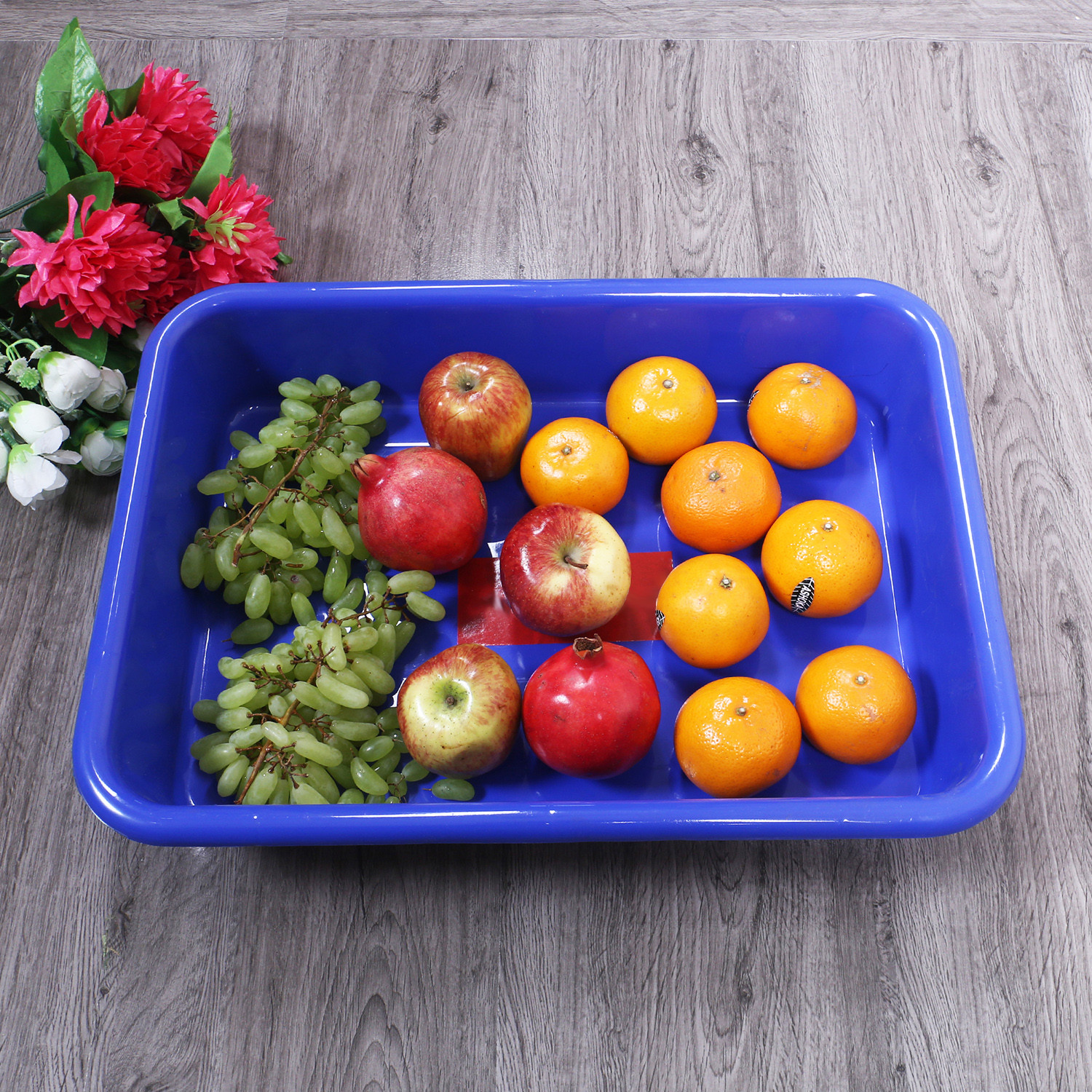 Kuber Industries Storage Tray|Versatile Plastic Storage Organizer|Rectangular Tray for Kitchen Storage|Storage Tray for office|Exel Tray 555 (Blue)