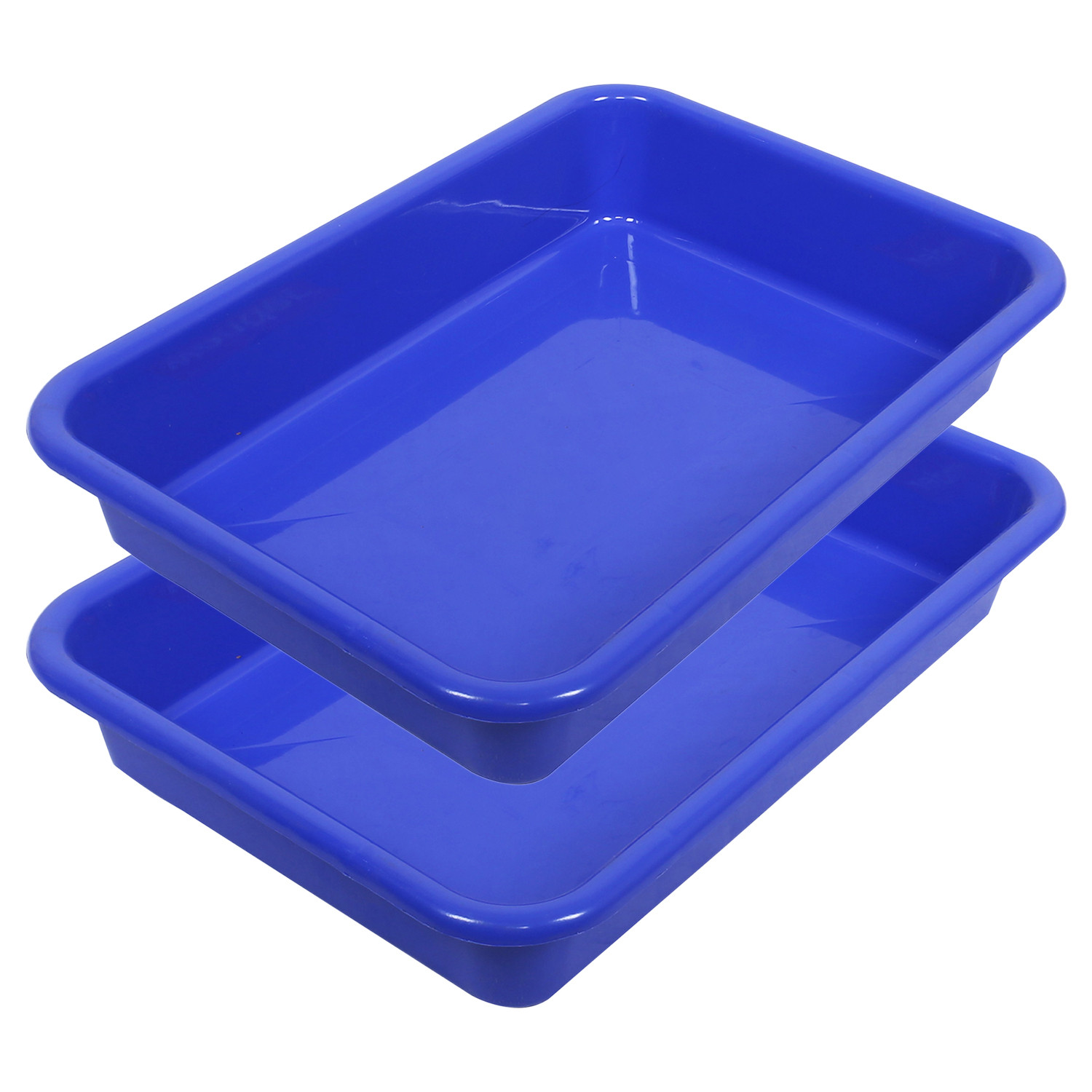 Kuber Industries Storage Tray|Versatile Plastic Storage Organizer|Rectangular Tray for Kitchen Storage|Storage Tray for office|Exel Tray 555 (Blue)