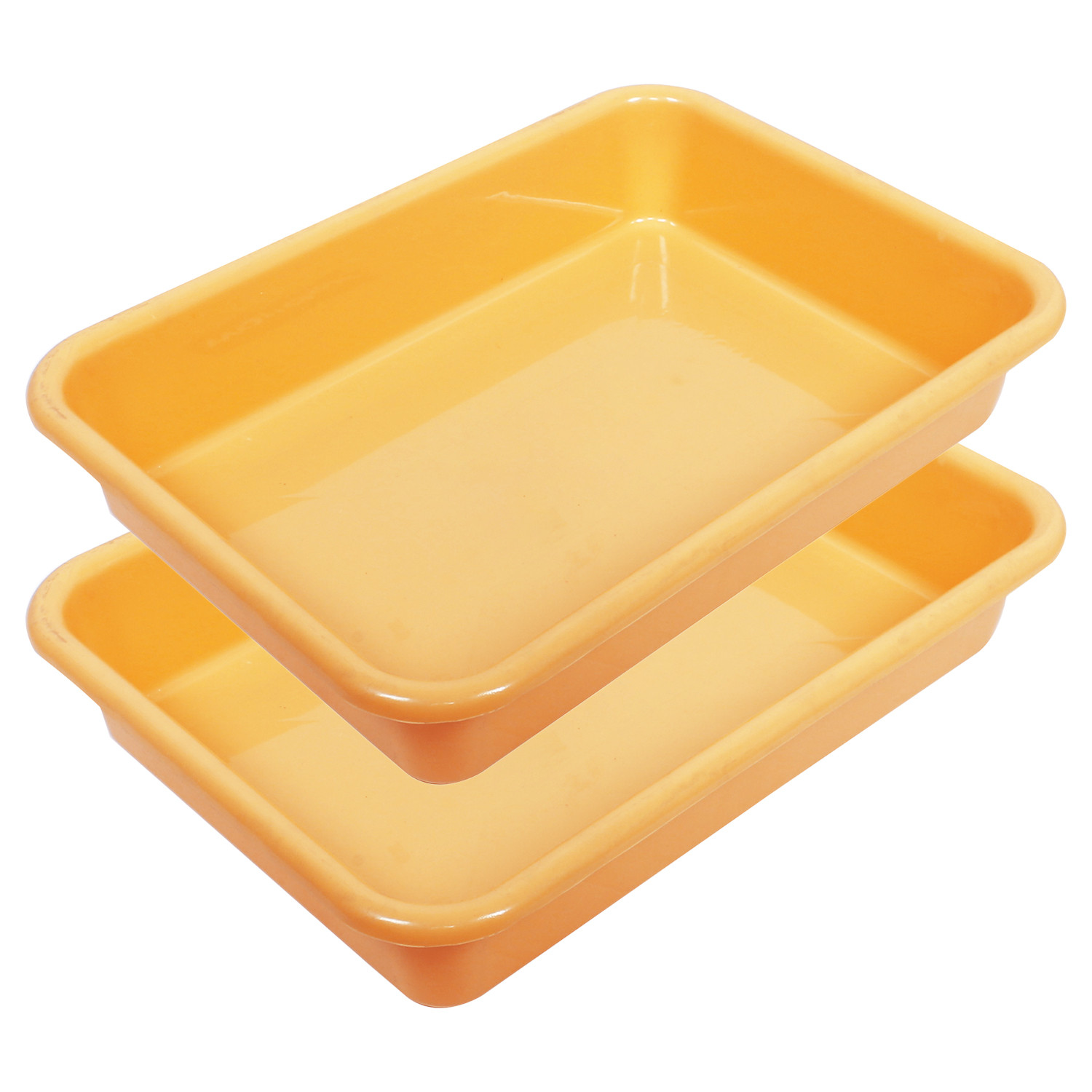 Kuber Industries Storage TrayVersatile Plastic Storage OrganizerRectangular Tray for Kitchen StorageStorage Tray for officeExel Tray 555 Yellow