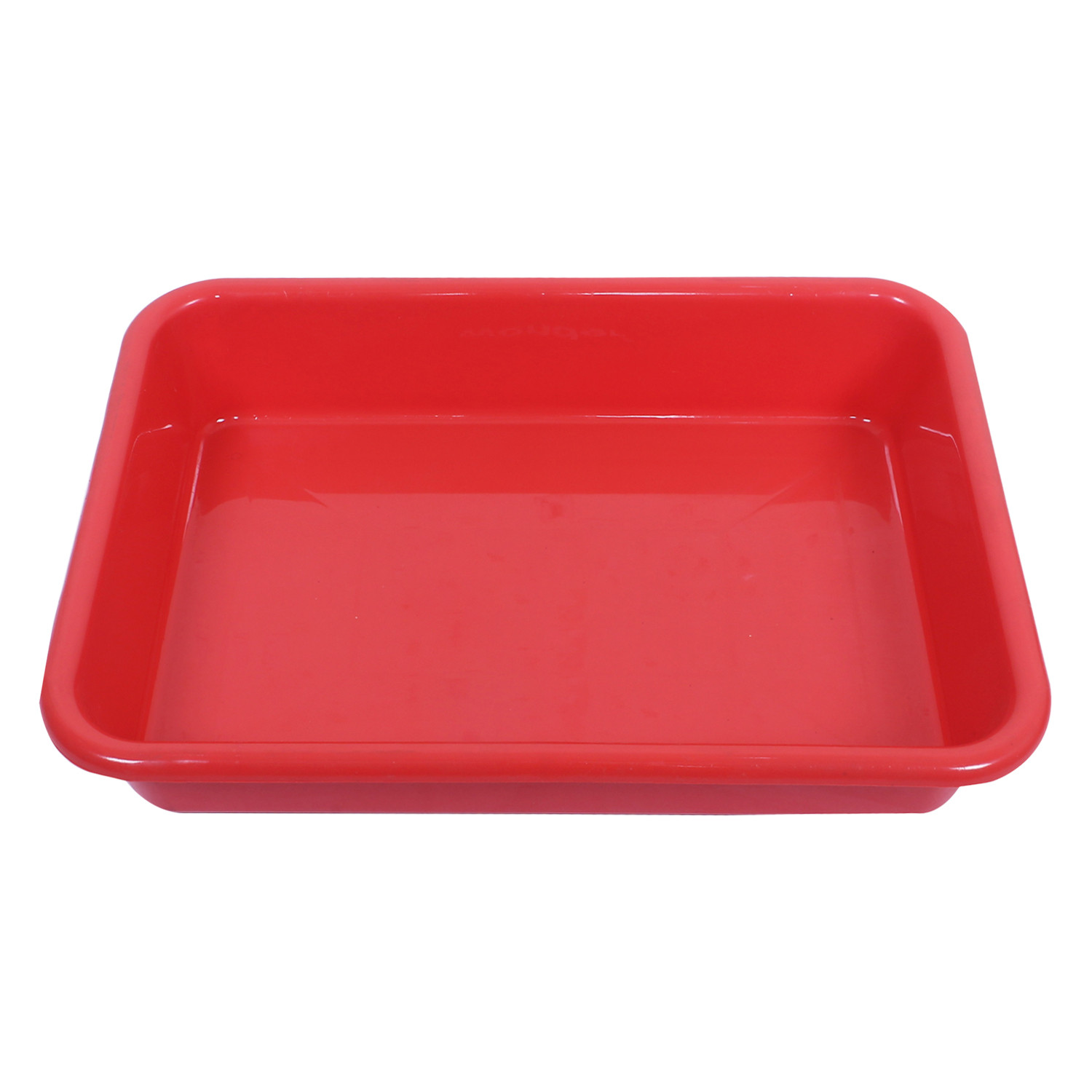 Kuber Industries Storage Tray|Versatile Plastic Storage Organizer|Rectangular Tray for Kitchen Storage|Storage Tray for office|Exel Tray 555 (Red)