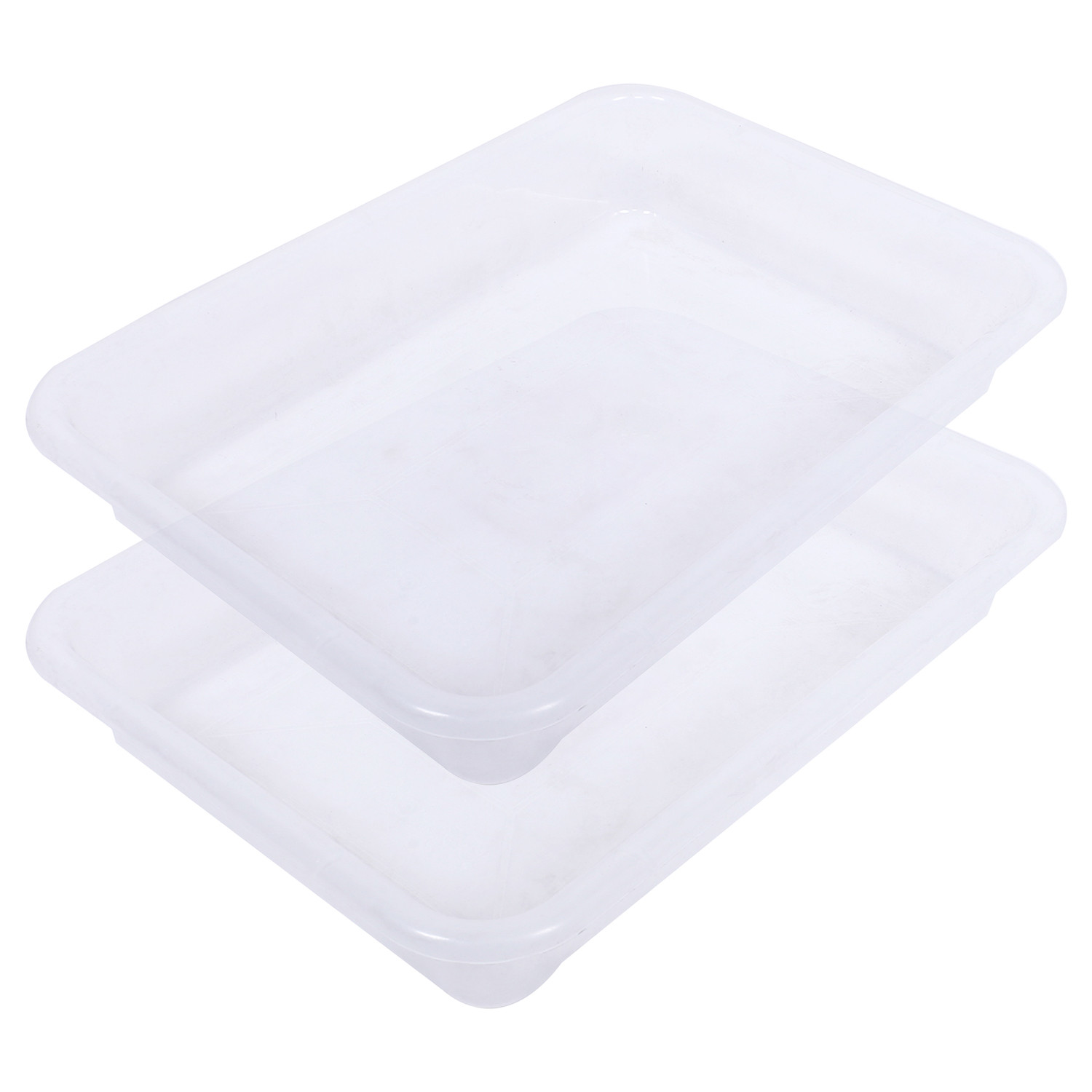 Kuber Industries Storage Tray|Versatile Plastic Storage Organizer|Rectangular Tray for Kitchen Storage|Storage Tray for office|Exel Tray 555 (Transparent)