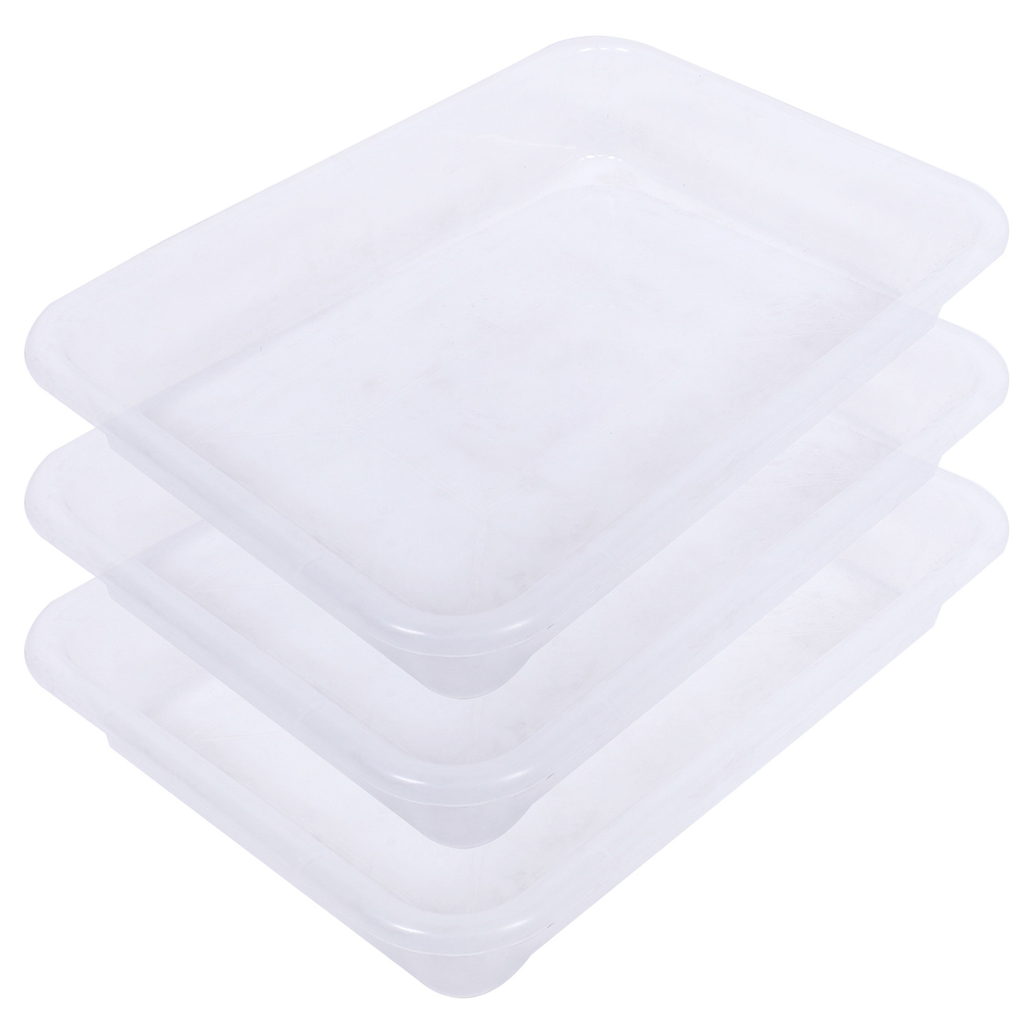Kuber Industries Storage Tray|Versatile Plastic Storage Organizer|Rectangular Tray for Kitchen Storage|Storage Tray for office|Exel Tray 555 (Transparent)