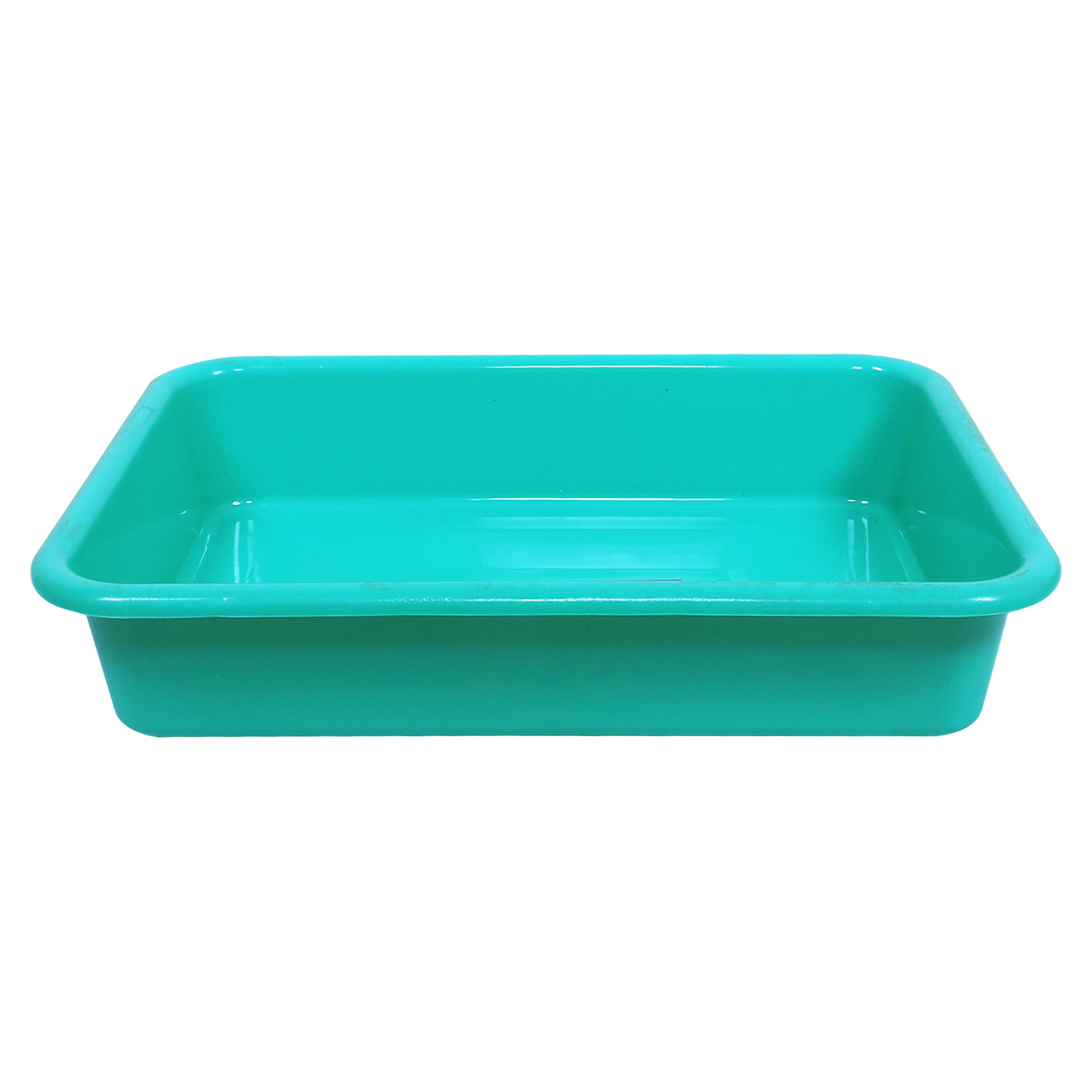 Kuber Industries Storage Tray|Versatile Plastic Storage Organizer|Rectangular Tray for Kitchen Storage|Storage Tray for office|Exel Tray 555|Pack of 2 (Gray & Green )