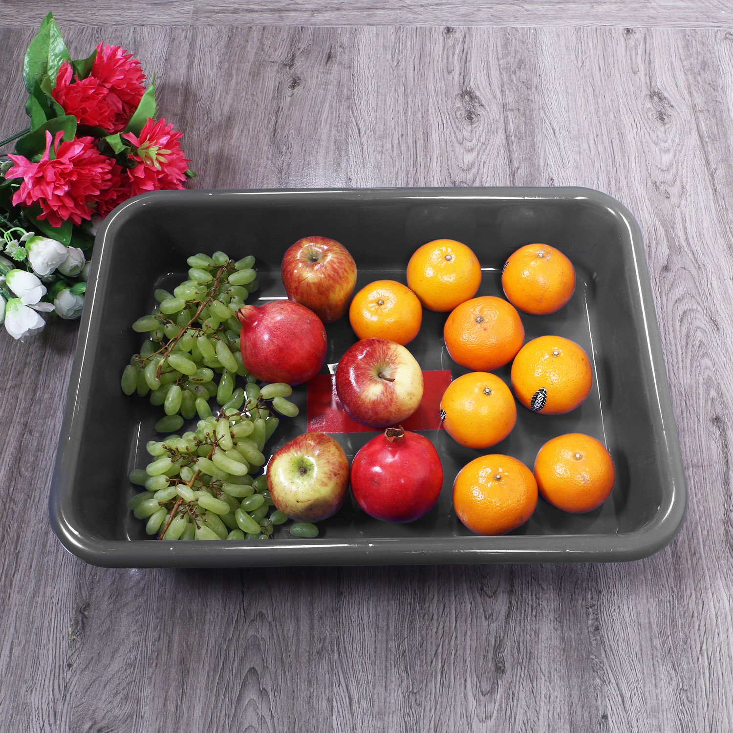 Kuber Industries Storage Tray|Versatile Plastic Storage Organizer|Rectangular Tray for Kitchen Storage|Storage Tray for office|Exel Tray 555|Pack of 2 (Gray & Blue)