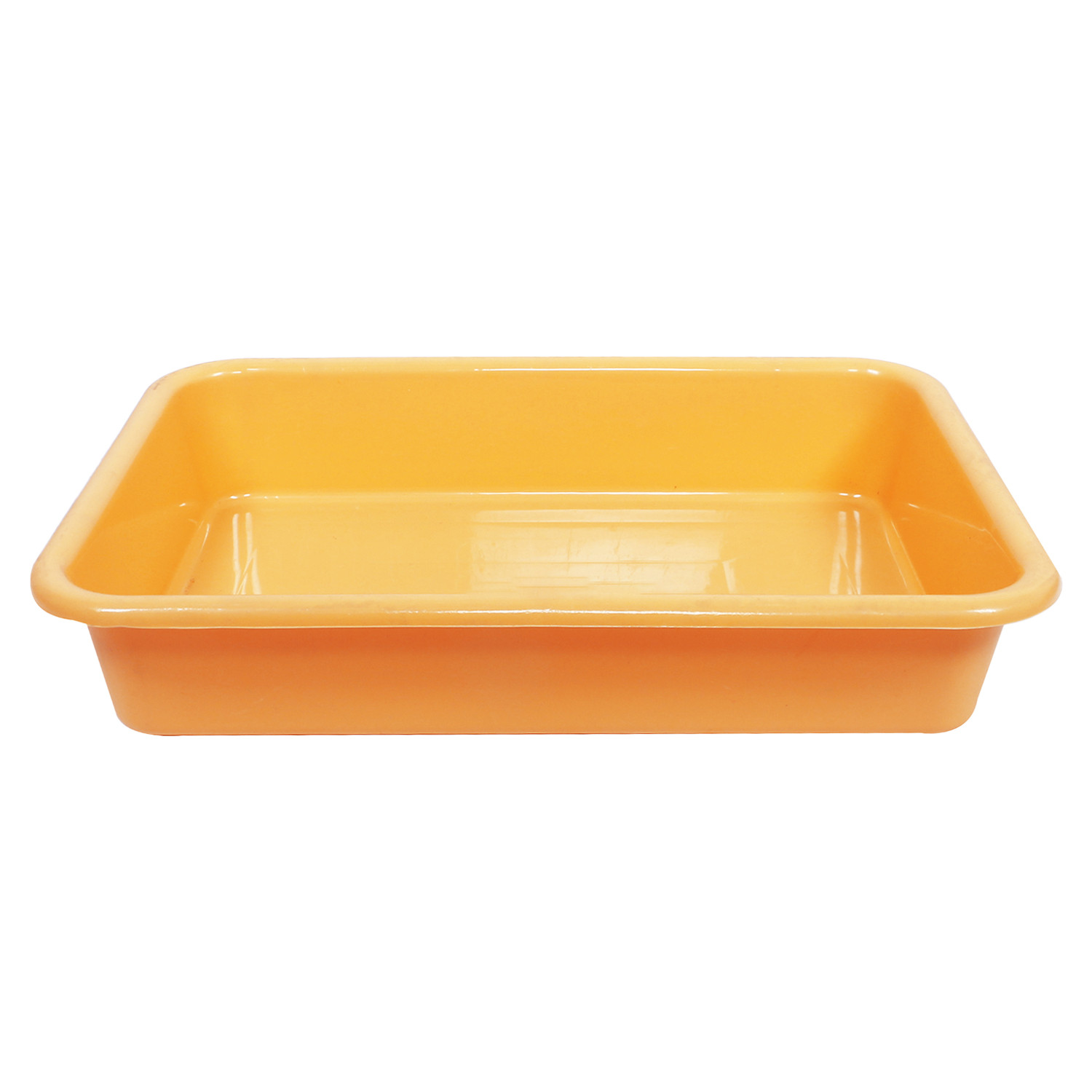 Kuber Industries Storage Tray|Versatile Plastic Storage Organizer|Rectangular Tray for Kitchen Storage|Storage Tray for office|Exel Tray 555|Pack of 2 (Gray & Yellow)