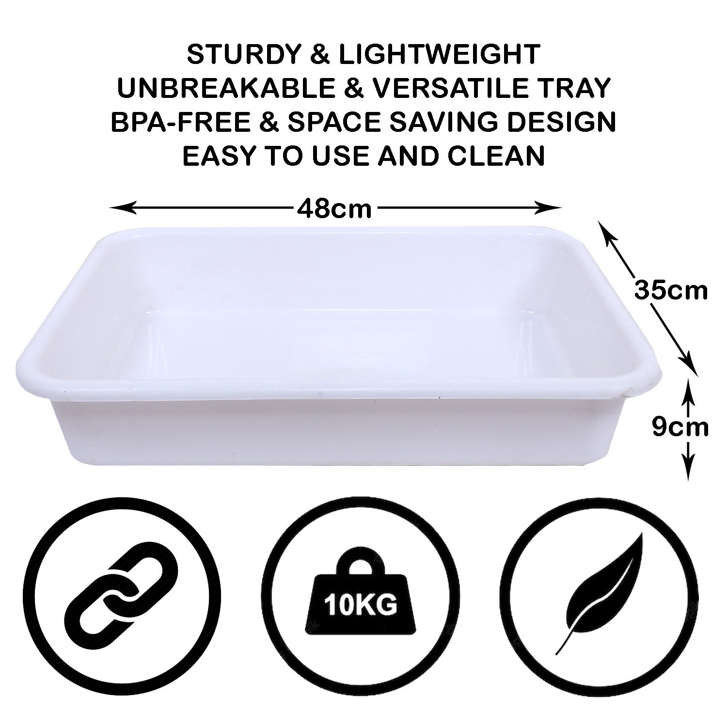 Kuber Industries Storage Tray|Versatile Plastic Storage Organizer|Rectangular Tray for Kitchen Storage|Storage Tray for office|Exel Tray 555|Pack of 2 (Gray & White)
