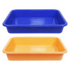 Kuber Industries Storage Tray|Versatile Plastic Storage Organizer|Rectangular Tray for Kitchen Storage|Storage Tray for office|Exel Tray 555|Pack of 2 (Blue &amp; Yellow)