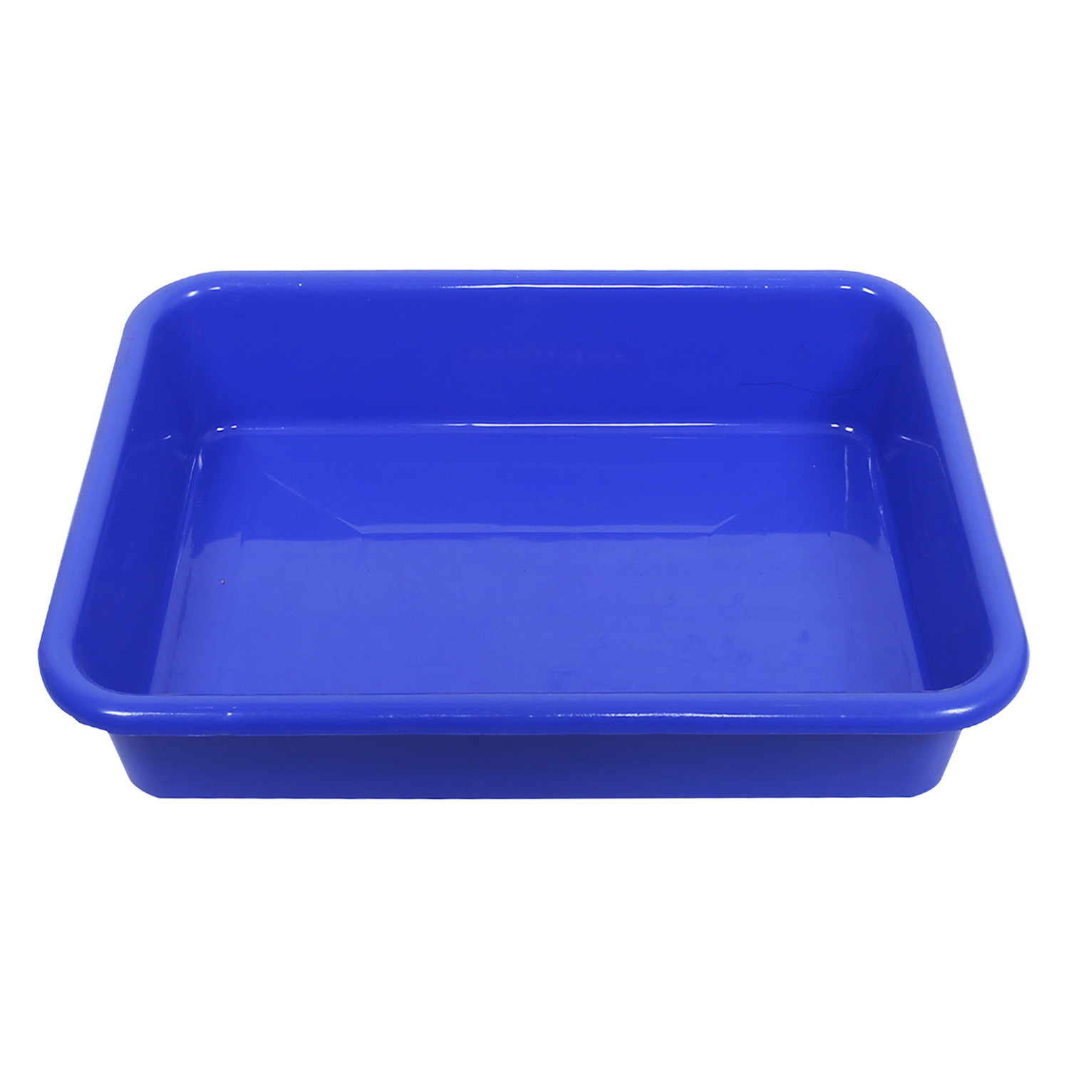 Kuber Industries Storage Tray|Versatile Plastic Storage Organizer|Rectangular Tray for Kitchen Storage|Storage Tray for office|Exel Tray 555|Pack of 2 (Blue & Yellow)