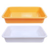 Kuber Industries Storage Tray|Versatile Plastic Storage Organizer|Rectangular Tray for Kitchen Storage|Storage Tray for office|Exel Tray 555|Pack of 2 (Yellow &amp; White)