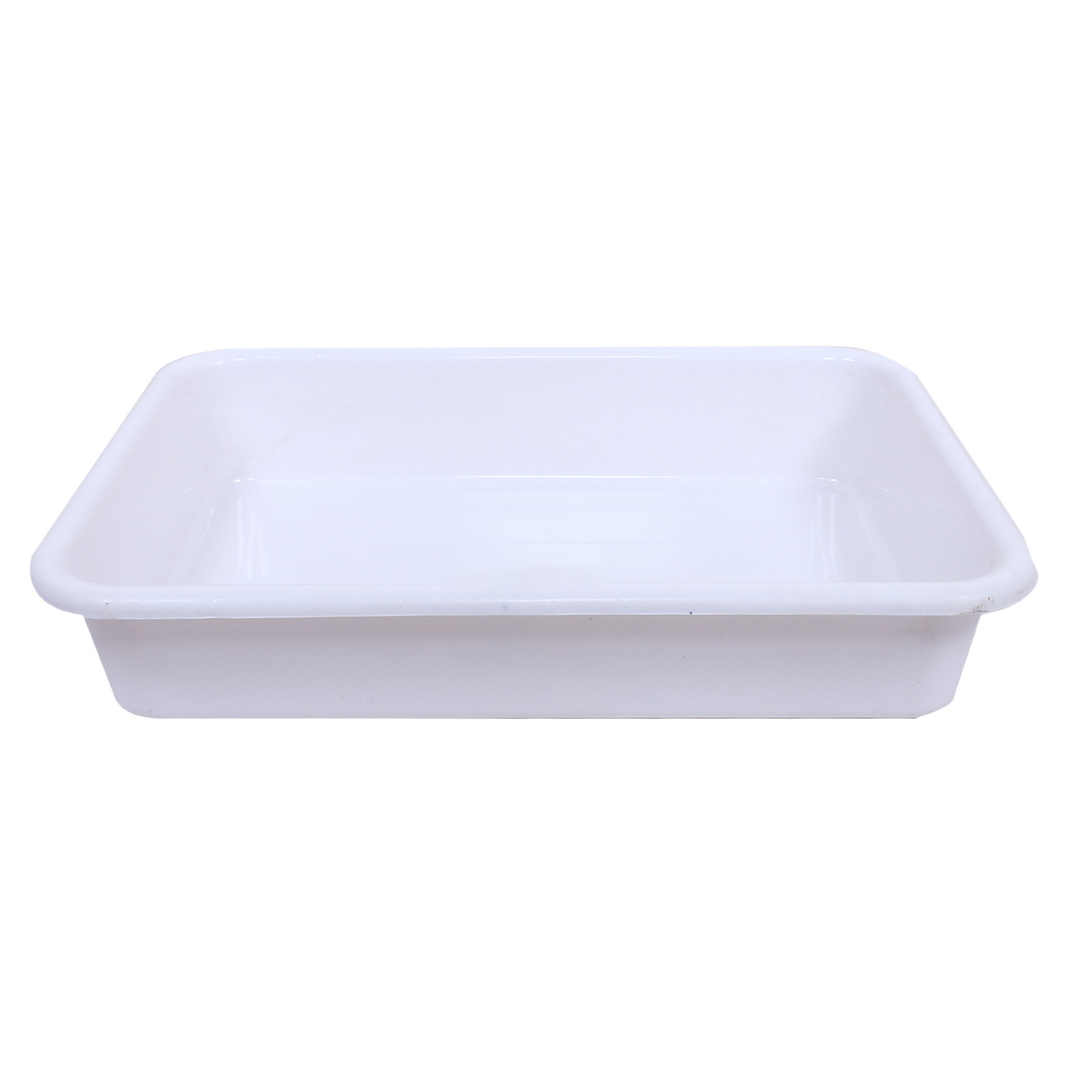 Kuber Industries Storage Tray|Versatile Plastic Storage Organizer|Rectangular Tray for Kitchen Storage|Storage Tray for office|Exel Tray 555|Pack of 2 (Yellow & White)