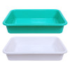Kuber Industries Storage Tray|Versatile Plastic Storage Organizer|Rectangular Tray for Kitchen Storage|Storage Tray for office|Exel Tray 555|Pack of 2 (Green &amp; White)