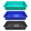 Kuber Industries Storage Tray|Versatile Plastic Storage Organizer|Rectangular Tray for Kitchen Storage|Storage Tray for office|Exel Tray 555|Pack of 3 (Multicolor)