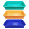 Kuber Industries Storage Tray|Versatile Plastic Storage Organizer|Rectangular Tray for Kitchen Storage|Storage Tray for office|Exel Tray 555|Pack of 3 (Multicolor)