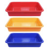 Kuber Industries Storage Tray|Versatile Plastic Storage Organizer|Rectangular Tray for Kitchen Storage|Storage Tray for office|Exel Tray 555|Pack of 3 (Multicolor)