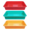Kuber Industries Storage Tray|Versatile Plastic Storage Organizer|Rectangular Tray for Kitchen Storage|Storage Tray for office|Exel Tray 555|Pack of 3 (Multicolor)