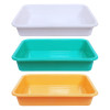 Kuber Industries Storage Tray|Versatile Plastic Storage Organizer|Rectangular Tray for Kitchen Storage|Storage Tray for office|Exel Tray 555|Pack of 3 (Multicolor)