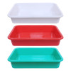 Kuber Industries Storage Tray|Versatile Plastic Storage Organizer|Rectangular Tray for Kitchen Storage|Storage Tray for office|Exel Tray 555|Pack of 3 (Multicolor)
