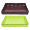 Kuber Industries Storage Tray|Versatile Plastic Storage Organizer|Rectangular Tray for Kitchen Storage|Storage Tray for office|ALEXA-15|Pack of 2 (Multicolor)