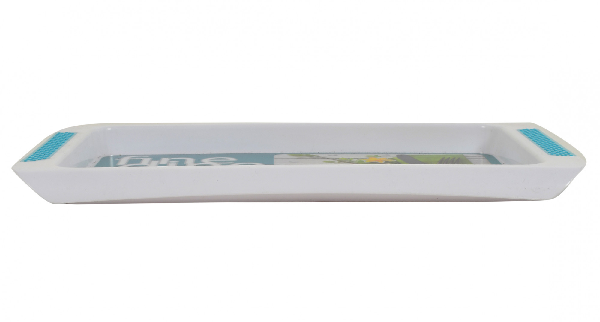 Kuber Industries Strawberry Printed Plastic Serving Tray, Set of 3 (Blue)