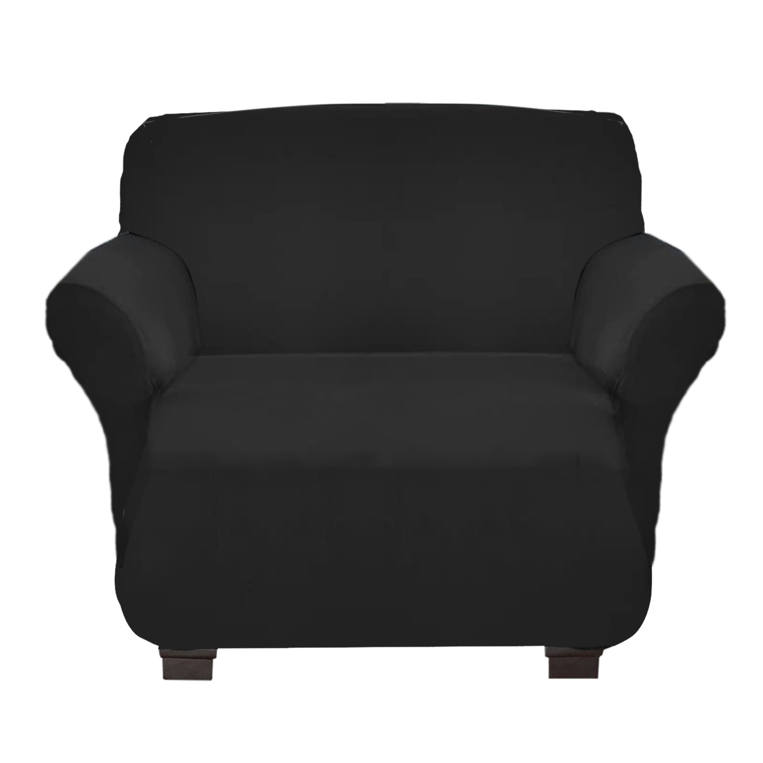 Kuber Industries Stretchable, Non-Slip Polyster 1 Seater Sofa & Chair Cover Set, Set of 2 (Black)
