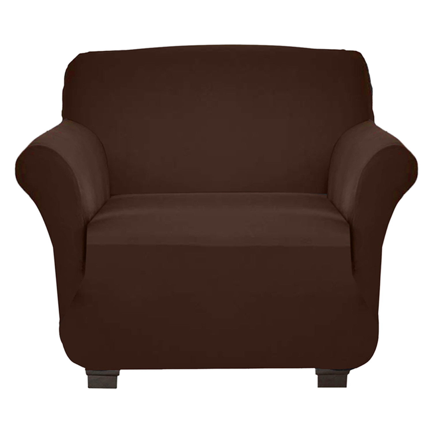 Kuber Industries Stretchable, Non-Slip Polyster 1 Seater Sofa & Chair Cover Set, Set of 2 (Brown)