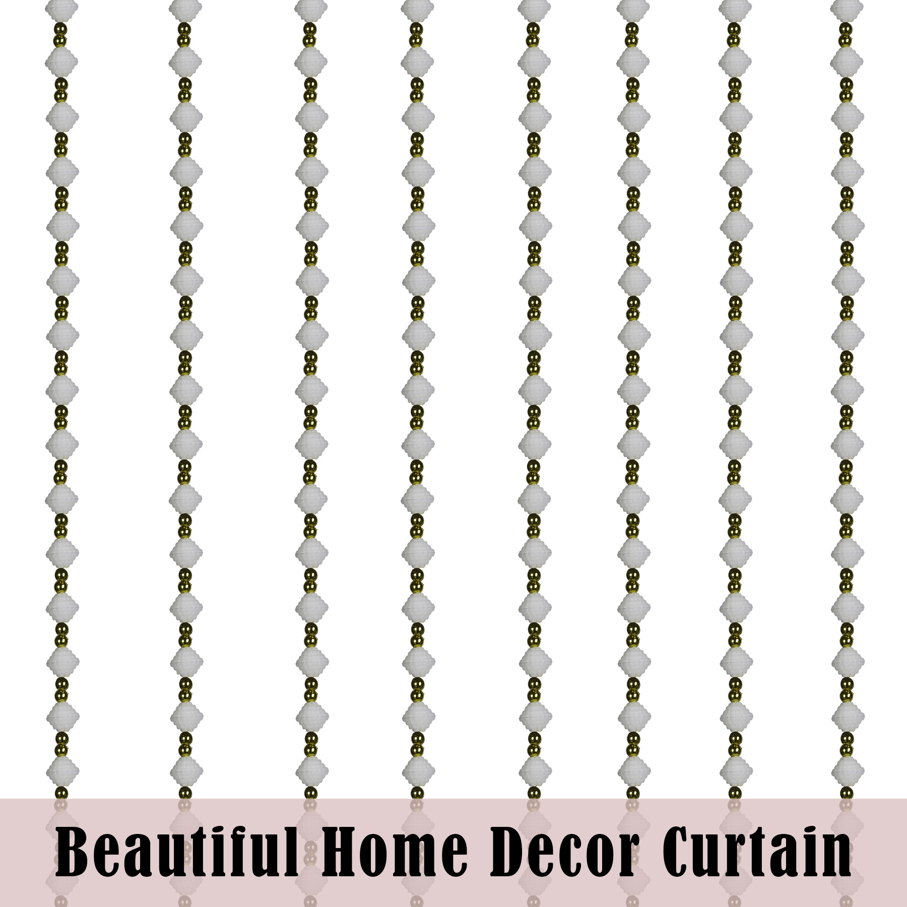 Kuber Industries String Curtain  Fancy Sparkling Door Curtains for Home Dcor  Pooja Room String Curtains  String Beads Sheer Curtains  Angura Beads Curtain  4x7 Feet  White