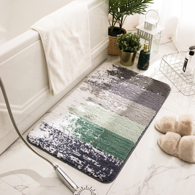 Kuber Industries Stripped Bathroom Mat|Anti-Slip Mat For Bathroom Floor|Extra Soft With TPR Backing|Foot Mats For Home, Living Room, Bedroom (Multi)