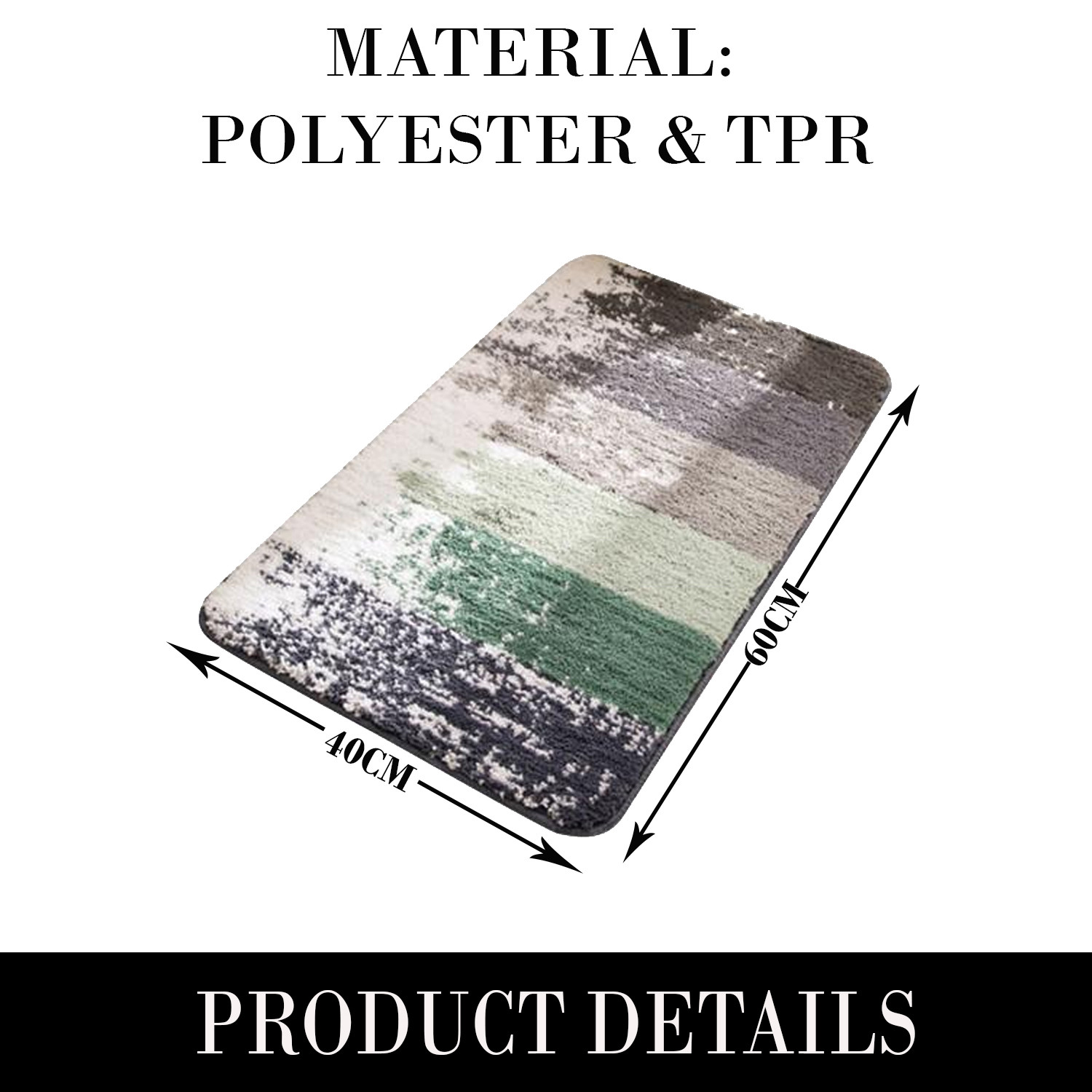 Kuber Industries Stripped Bathroom Mat|Anti-Slip Mat For Bathroom Floor|Extra Soft With TPR Backing|Foot Mats For Home, Living Room, Bedroom (Multi)