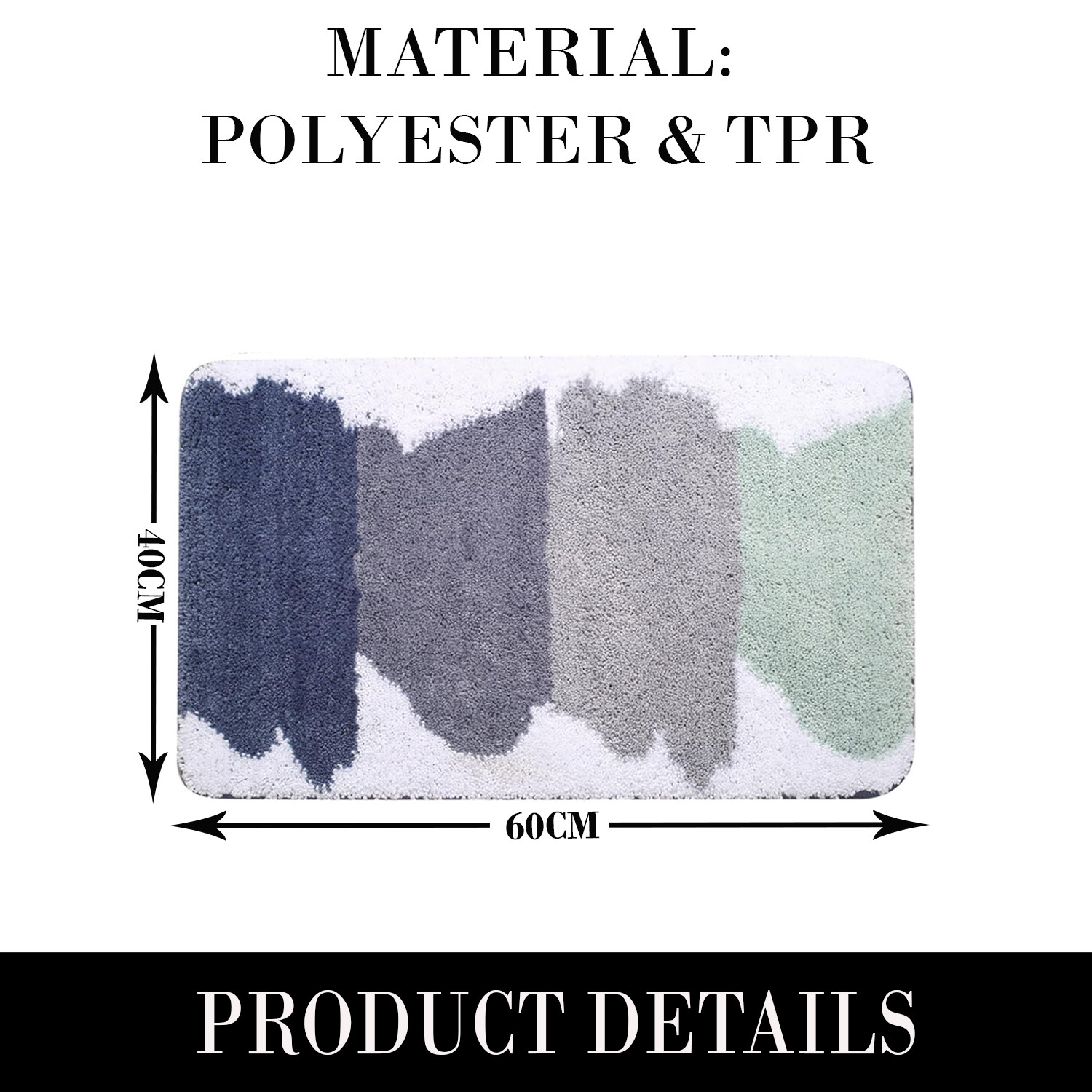 Kuber Industries Stripped Bathroom Mat|Anti-Slip Mat For Bathroom Floor|Extra Soft With TPR Backing|Foot Mats For Home, Living Room, Bedroom (Multi)