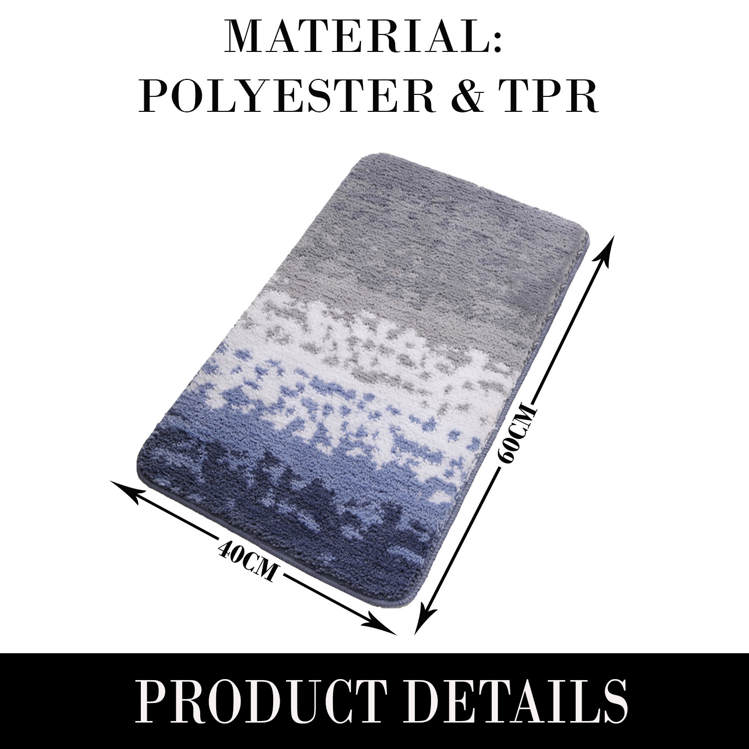 Kuber Industries Stripped Bathroom Mat|Anti-Slip Mat For Bathroom Floor|Extra Soft With TPR Backing|Foot Mats For Home, Living Room, Bedroom (Multi)
