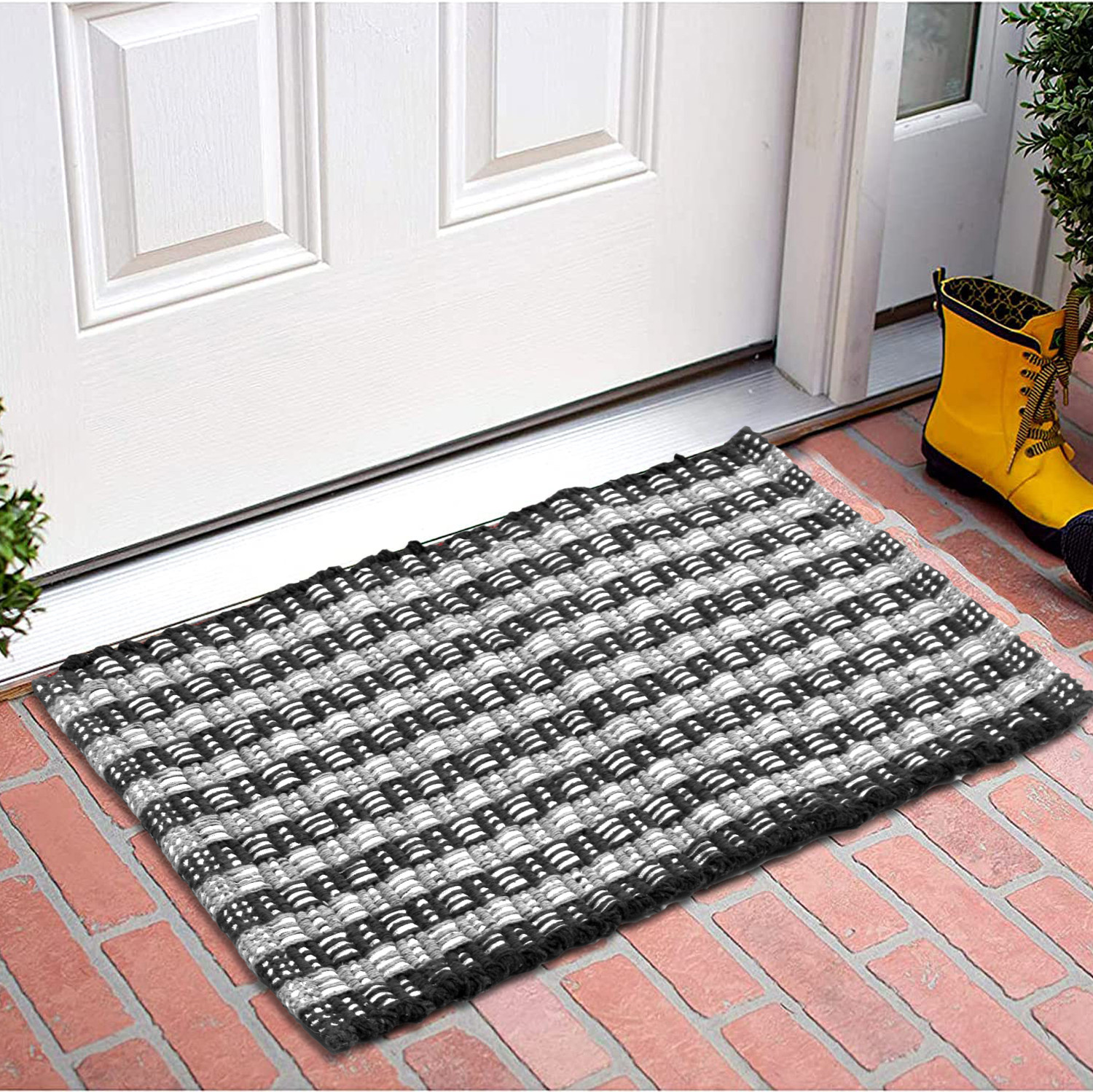 Kuber Industries Strips Design Multiuses Washable Cotton Door Mat, Bathmat, 23