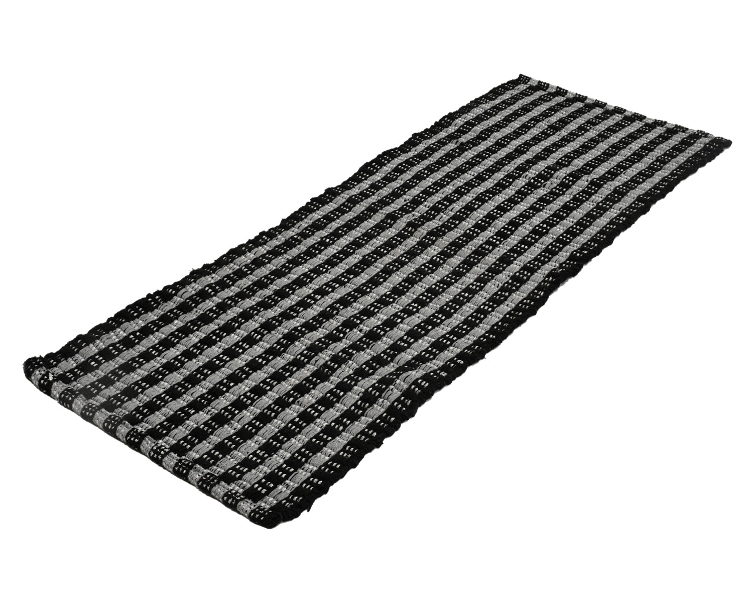 Kuber Industries Strips Design Rug Bedside Runner For Home Décor 4X2 Ft. (Grey)