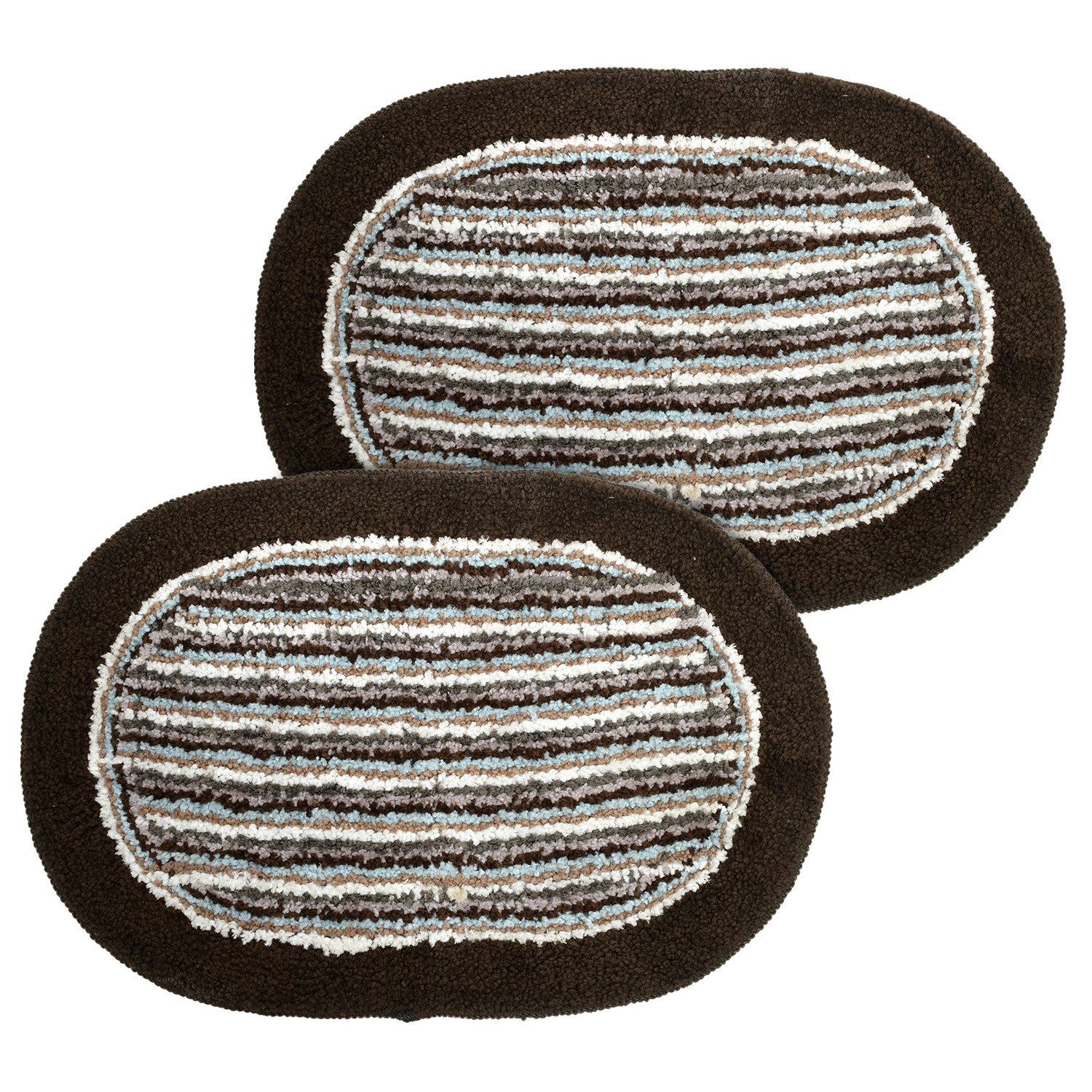 Kuber Industries Strips Design Soft Cotton Doormat Dirts Trapper Mat Bath Door Mat Machine Washable For Porch/Kitchen/Bathroom/Laundry Room (Brown)