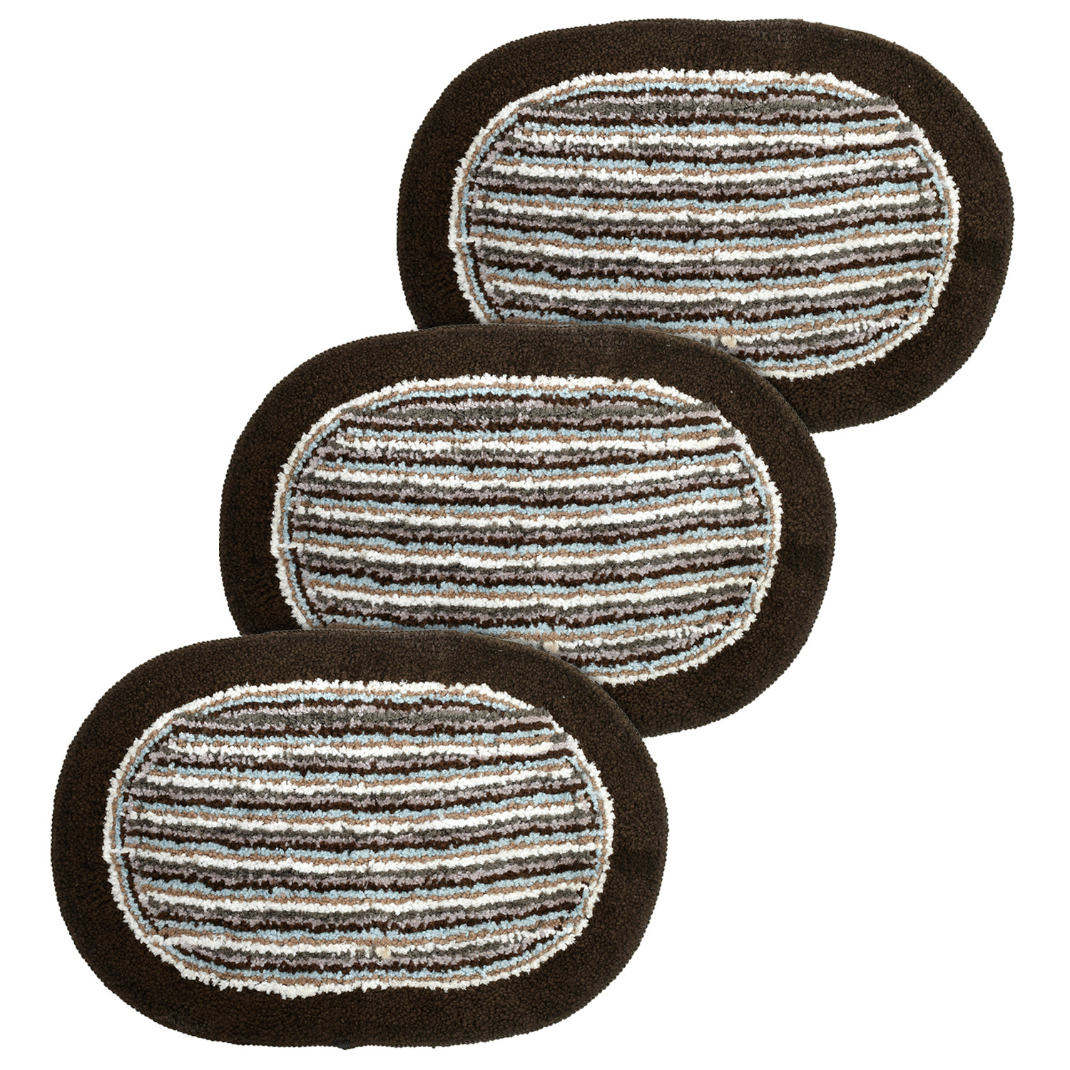 Kuber Industries Strips Design Soft Cotton Doormat Dirts Trapper Mat Bath Door Mat Machine Washable For Porch/Kitchen/Bathroom/Laundry Room (Brown)