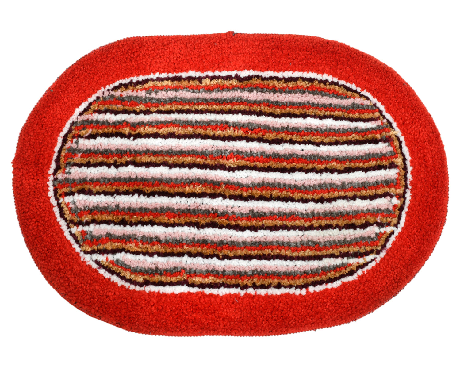 Kuber Industries Strips Design Soft Cotton Doormat Dirts Trapper Mat Bath Door Mat Machine Washable For Porch/Kitchen/Bathroom/Laundry Room (Red)