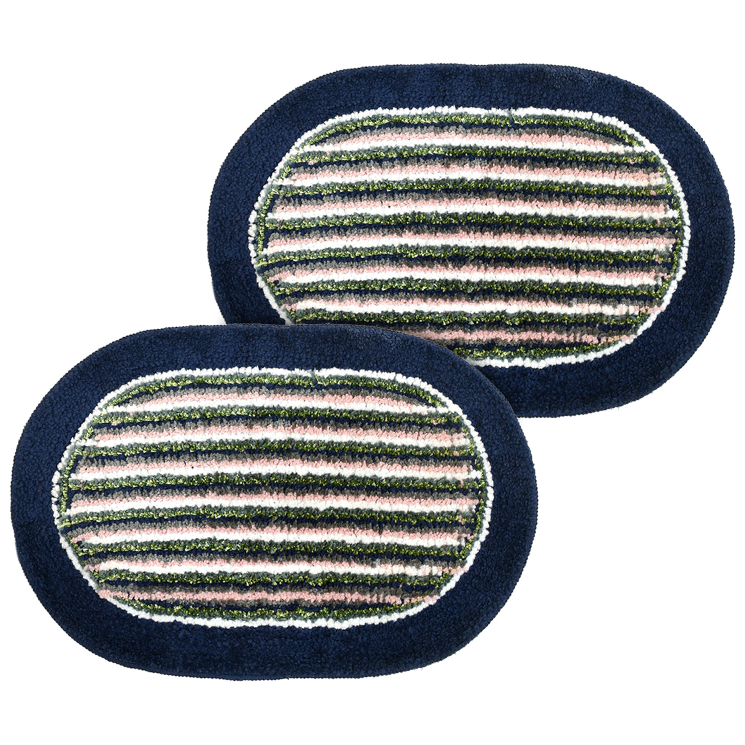 Kuber Industries Strips Design Soft Cotton Doormat Dirts Trapper Mat Bath Door Mat Machine Washable For Porch/Kitchen/Bathroom/Laundry Room (Blue)