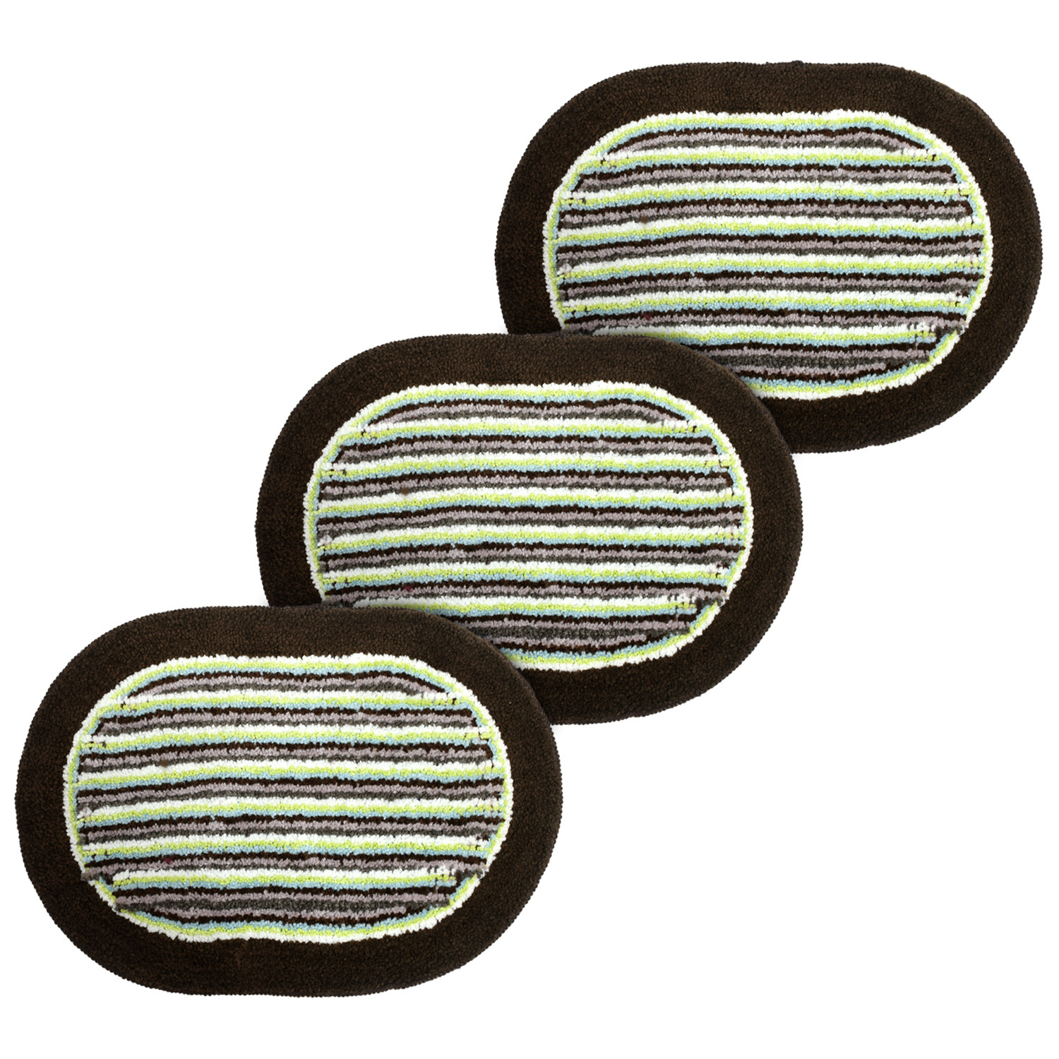 Kuber Industries Strips Design Soft Cotton Doormat Dirts Trapper Mat Bath Door Mat Machine Washable For Porch/Kitchen/Bathroom/Laundry Room (Brown & Green)