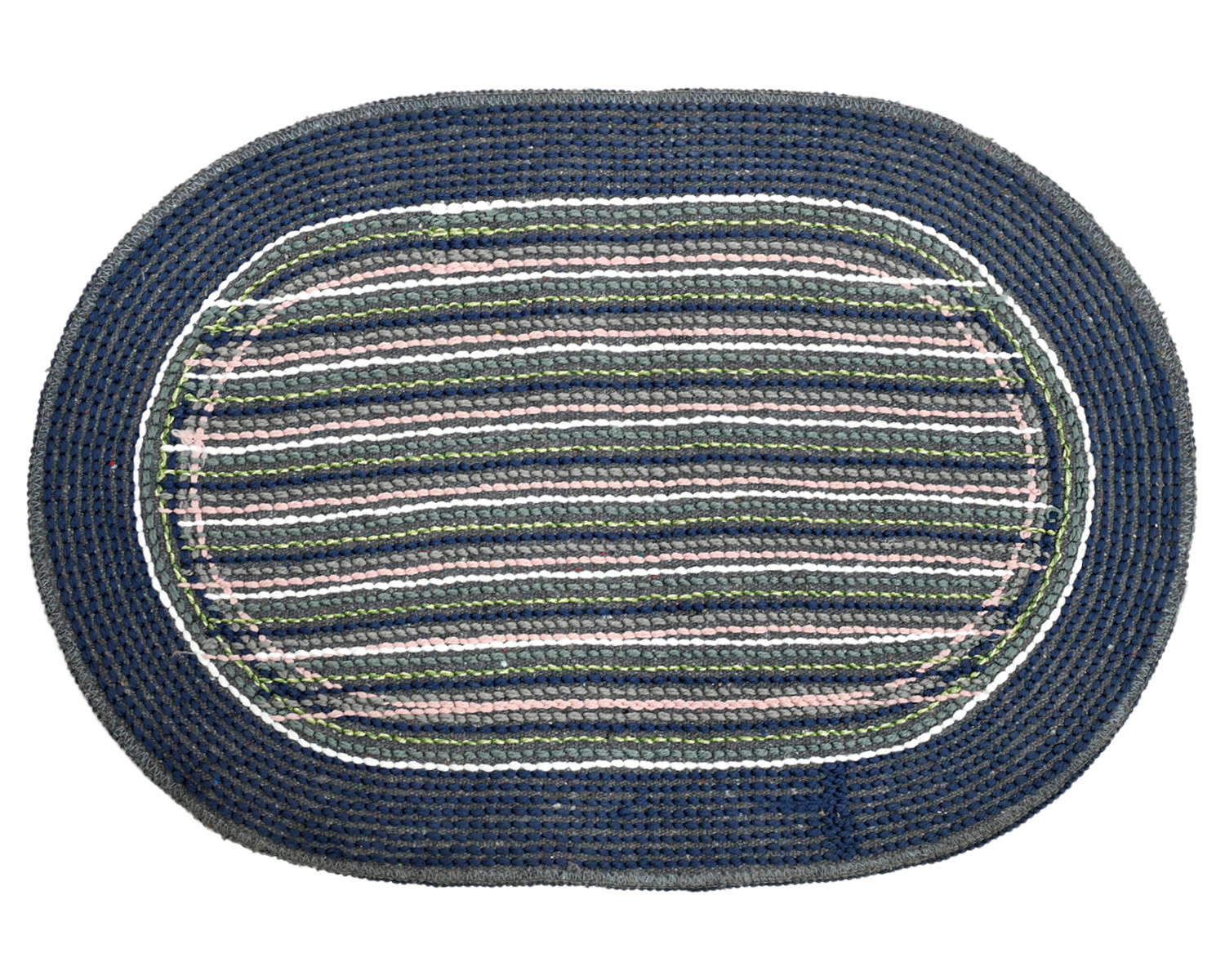 Kuber Industries Strips Design Soft Cotton Doormat Dirts Trapper Mat Bath Door Mat Machine Washable For Porch/Kitchen/Bathroom/Laundry Room- Pack of 2 (Brown & Green & Blue)